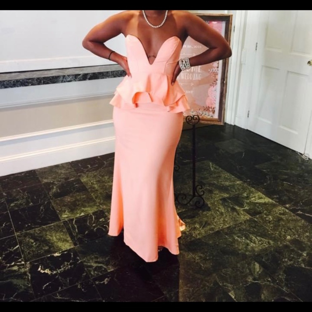 Peplum maxi dress